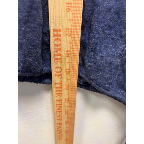 Lanston Navy Blue Halter Top XS Adjustable Drawstring Hem Lightweight Blend Made - Picture 2 of 10